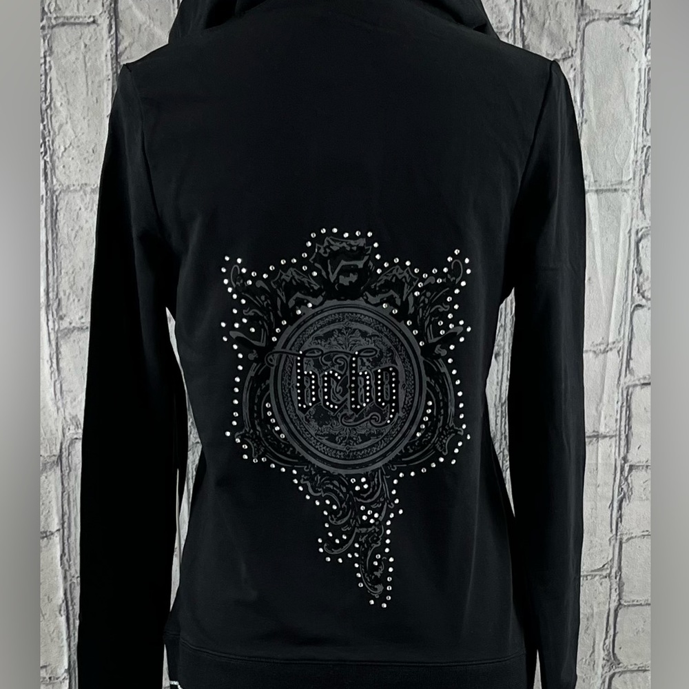 BCBG Maxazria Size:L WomenHoodie/Pants Phinestone Detail Shimmer Thread Outline - Picture 6 of 16